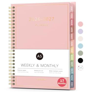 Imagem de Forvencer Agenda 2026-2027, agenda semanal e mensal de 17 meses, janeiro de 2026 a maio de 2027, 16 cm x 21,3 cm, agenda diária com abas, caderno organizador de faculdade, material escolar para sala