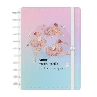 Imagem de Caderno de Disco Inteligente Iscool G+ Voalá Romantic Bailarinas Candy