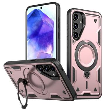 Imagem de SORAKA Capa para Samsung Galaxy A55 5G com suporte,compatível com MagSafe,Capa Galaxy A35 5G com chapa de ferro Capa resistente que absorve choques Proteção contra quedas de nível militar