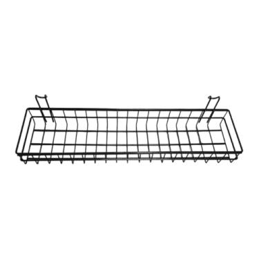 Imagem de YWJLQH Cesta de arame suspensa, cesta de parede de arame de metal, organizador de armazenamento de cozinha multiuso para plantas, Preto