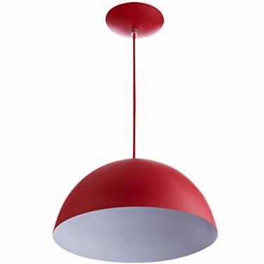 Imagem de Lustre Pendente Meia Lua 40cm De Alumínio Vermelho