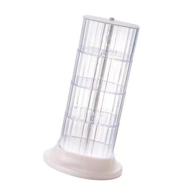 Imagem de AYNEFY 4 Caixa de Armazenamento de Jóias de Jóias de 4 Camadas Caixa de Cabelos de Armazenamento Prove de Poeira Desktop Transparente de Rotativas para Planejada de Cabelos Bandada de Cabeça (Branco)