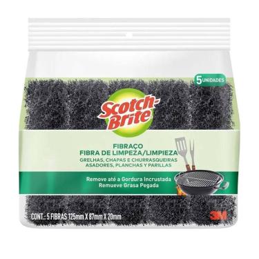 Imagem de Fibraço de limpeza grill Scotch-Brite com 5 unid - 3M