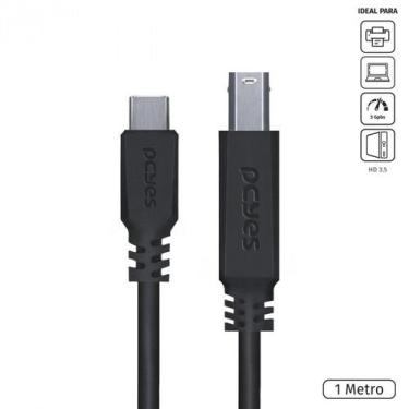 Imagem de Cabo para impressora usb tipo c para usb b 3.0 1 metro preto - p3ucbp-