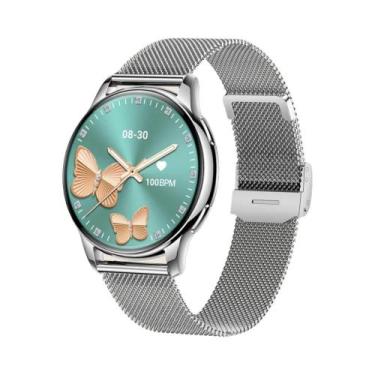 Imagem de Relógio Inteligente Feminino Com Chamada Bluetooth GPS NFC Tela Sensív