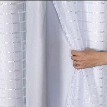 Imagem de CORTINA BLACKOUT PVC 3,00X2,80 COM TECIDO VOIL xadrez - dekcasa, Branc