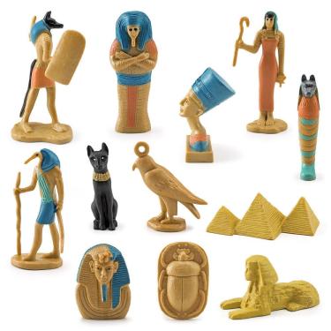 Imagem de Conjunto de estatuetas do Egito Antigo em PVC Egyptian Gods Pharaoh Kids