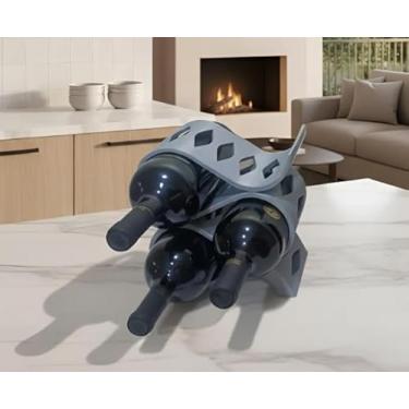 Imagem de Adega de mesa suporte para garrafa vinho (Cinza)