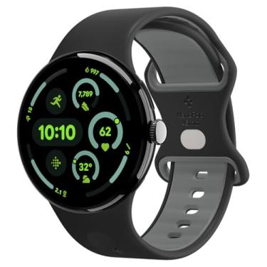 Imagem de Spigen Nano Pop projetado para Google Pixel Watch 4/3 45 mm pulseira de silicone macia à prova d'água - preto gergelim