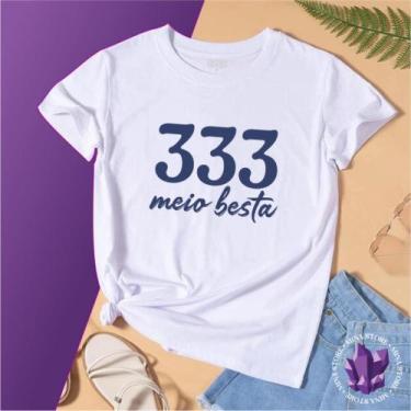 Imagem de Camiseta Meio Besta 333 - Mina Store, Branco, G2