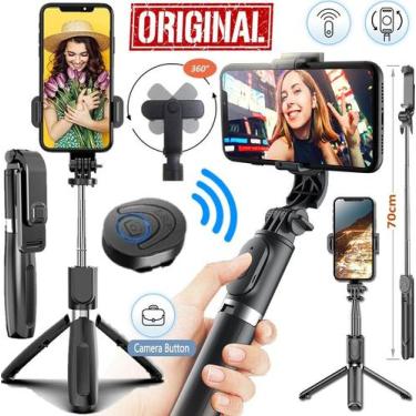 Imagem de Estabilizador Com Tripé Pau de Selfie Suporte Celular Câmera Steadicam