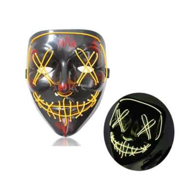 Imagem de Mascara Led Festa Neon Fio Duplo - Amarela - Led