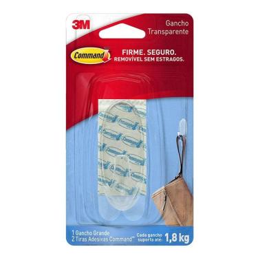 Imagem de Gancho adesivo grande transparente Command HB004324586 3M