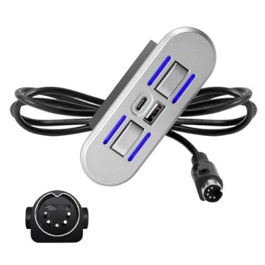 Imagem de Interruptor reclinável elétrico com porta de carregamento USB-C e luz, controle manual de substituição de plugue reto de 5 pinos para sofá elétrico, cadeira elevatória, poltronas reclináveis