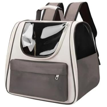 Imagem de Mochila Bolsa Transporte Pet Mala Média Cães Gatos Viagem Para Passeios Ao Parque Bolsa Pet Com Ventilação Adequada Fácil De Carrega (cinza)