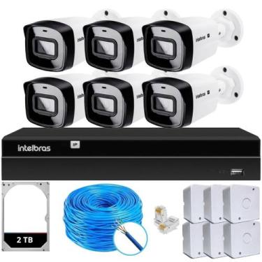 Imagem de Kit CFTV 6 câmeras IP Vipc Intelbras NVD 1408P HD 2TB