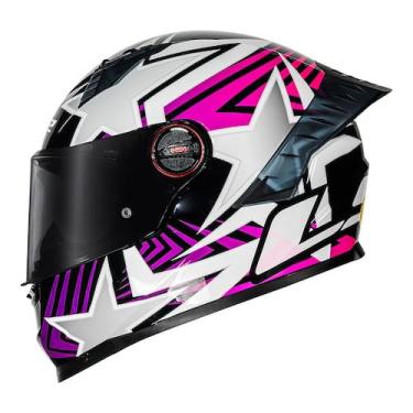 Imagem de Capacete LS2 FF358 Pro Estellar Preto Branco e Rosa, 56