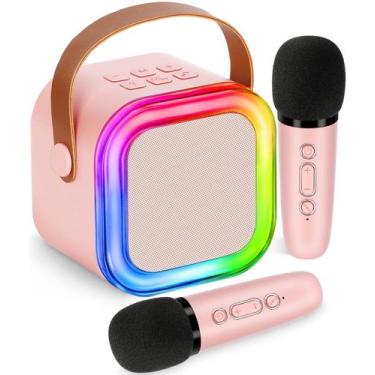 Imagem de Mini máquina de karaokê para crianças, brinquedos para meninas, microf