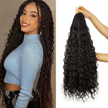 Imagem de Cabelo de crochê Vustbeauty Boho Box Braids 24 polegadas Goddess 2
