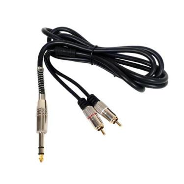 Imagem de Cabo De Áudio 2 Rca Stereo X P10 Estéreo Mxt 1,8 Metros Ouro