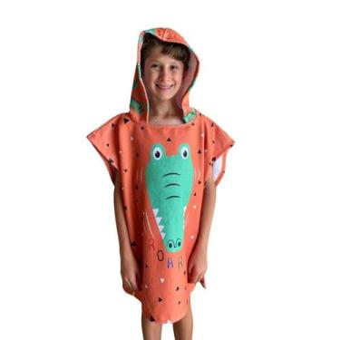 Imagem de Roupão Poncho Animado com Capuz - Fofotinhos, Crocodilo laranja m109, 