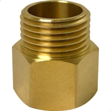 Imagem de Prolongador Curto 11mm Rosca ½ Pol Latão Extensor Conexão Torneira Sex