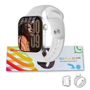Imagem de Smartwatch Microwear S11 Pro Whatsapp AI ChatGPT Séria 11, Prata