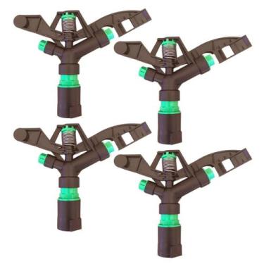 Imagem de Kit 4 Un. Aspersor De Impacto 1" POL irrigador canhão alcance até 30 m