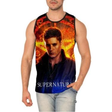 Imagem de Camiseta Regata Supernatural Dean Winchester Ref:247 - smoke, Preto, G