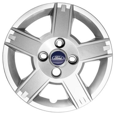 Imagem de Jogo 4 Calotas Aro 14 Ford Fiesta Hatch Sedan 2008/10 Prata