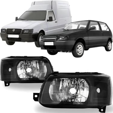 Imagem de Farol Fiat Uno Fiorino 2004 Até 2013 Mascara Negra