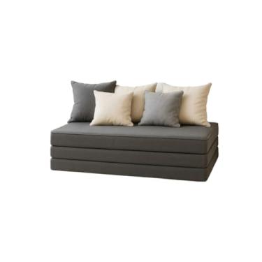 Imagem de Sofá Cama Puff Colchonete 3 em 1 Retrátil Dobrável Compacto Confortável Para Descanso e Decoração(cinza)