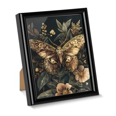 Imagem de Pôster de arte de parede de mariposa gótica floral mariposa escura imagem impressa para decoração de mesa pintura estética emoldurada para decoração de mesa de parede de casa sala de estar quarto 15 x
