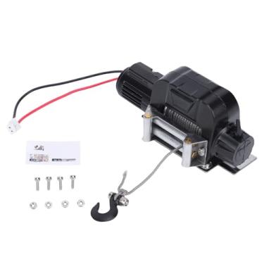 Imagem de SPYMINNPOO Guincho de Carro RC, Alta Simulação, Guincho Elétrico de Liga de Alta Resistência, para Carro de Esteira 1 10, Operação Autêntica (BLACK)