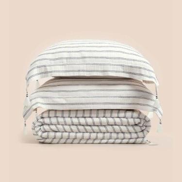 Imagem de Jogo de Colcha Super King Altenburg Haus Algodão Delicado Marine Branc