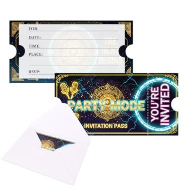 Imagem de Tintinwiwigo 20 peças de cartões de convite de aniversário com tema de caçador, decorações de aniversário com tema de caçadores, convites de festa com envelopes brancos, convites de festa Vip de filme