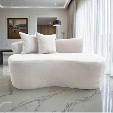 Imagem de Namoradeira Sofá Feijão Hana Orgânica Bouclé Marfim - Mazzero Decor