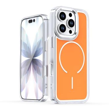 Imagem de COTDINFOR Capa magnética para iPhone 16 Pro, compatível com controle de câmera MagSafe TPU transparente e traseira fosca suave anti-impressão digital à prova de choque para iPhone 16 Pro 6,3 polegadas