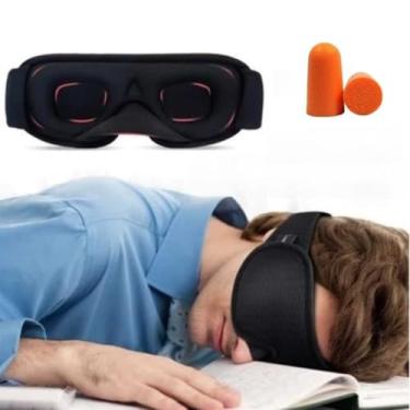 Imagem de Máscara de Dormir 3D em Espuma – Bloqueio Total de Luz Zero Pressão nos Olhos Tapa Olho para Dormir e Relaxar (MT207 + PROTETOR AURICULAR,1UNI)