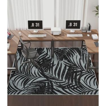 Imagem de chakme Tapete de cadeira de escritório para piso de madeira, protetor de mesa de computador deslizante fácil de 183 x 122 cm para cadeira de rodinhas embaixo da mesa, suporte antiderrapante, lavar à