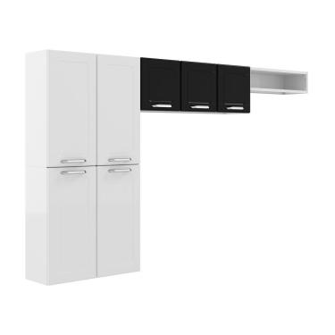 Imagem de Cozinha Completa Compacta Aço Preto Branco D Maria Bertolini Branco/preto