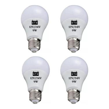 Imagem de 3X 4 Lâmpada Led Bulbo 9W 12V 24V E27