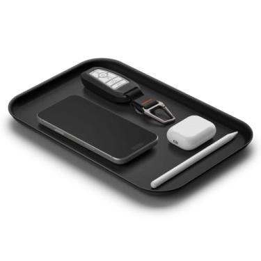 Imagem de Spigen Bandeja de manobrista moderna de poliuretano premium organizador elegante projetado para mesa de cabeceira de entrada, mesa de cabeceira para chave, carteira, relógio, telefone, joias e