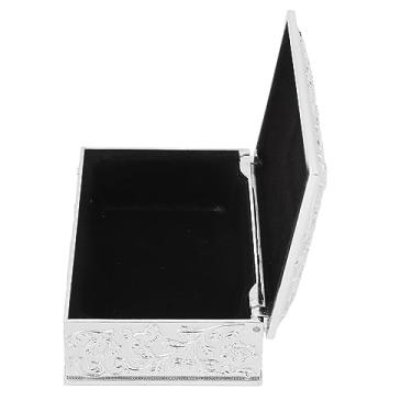 Imagem de Acouto Berloque de Joias Vintage - Joias Vintage Esculpidas Elegantes Em Liga de Zinco Com Forro Macio Prateleira de Penteadeira para Armazenamento - Caixas de (Prata)