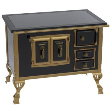 Imagem de Fogão a Lenha N 2 Colonial Premium Preto Saida Esquerda