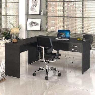 Imagem de Mesa Para Escritório Em L 1,60x1,60m Tampo E Pés 30mm C/gav. - Compace