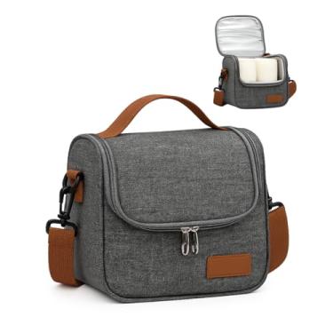 Imagem de Bolsa Térmica Isotérmica Marmiteira Lancheira Bolsa de Mão e Ombro Para Marmita Almoço Trabalho Academia Escola Passeios Viagens Piquenique Impermeável Oxford com Alça Removível 6,7L (Cinza)