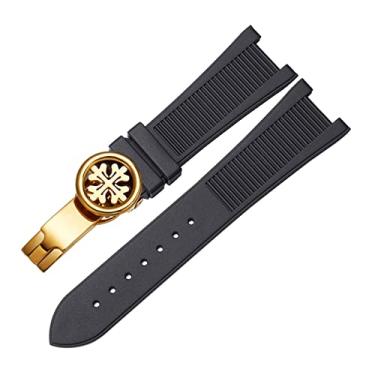 Imagem de WYUYIWH Pulseira de relógio de silicone PP Patek Philippe 5711 5712g Nautilus com interface especial de 25 mm x 13 mm