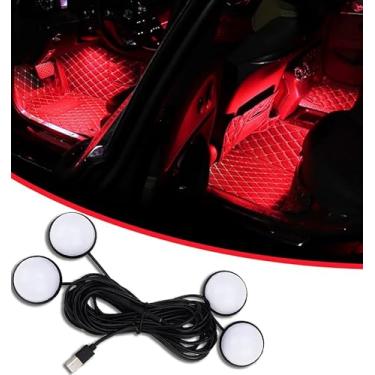 Imagem de Luzes LED para interior de carro, acessórios de carro, kit de luz neon ambiente automotivo com porta USB, presentes para homens e mulheres, luzes de decoração 4 em 1 para carro, jardim, casa, festa