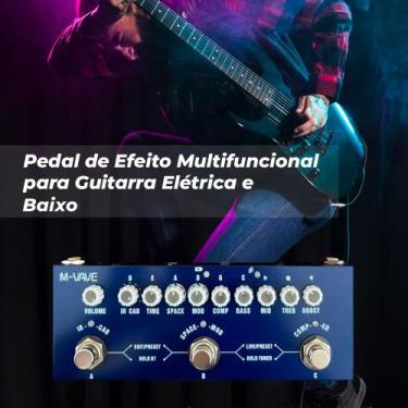 Imagem de Pedal Contra Baixo Elétrica Portátil Contra Baixo Multi Efeitos Simula